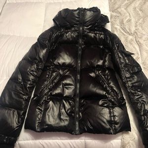 S13 Kylie hooded black down puffer jacket